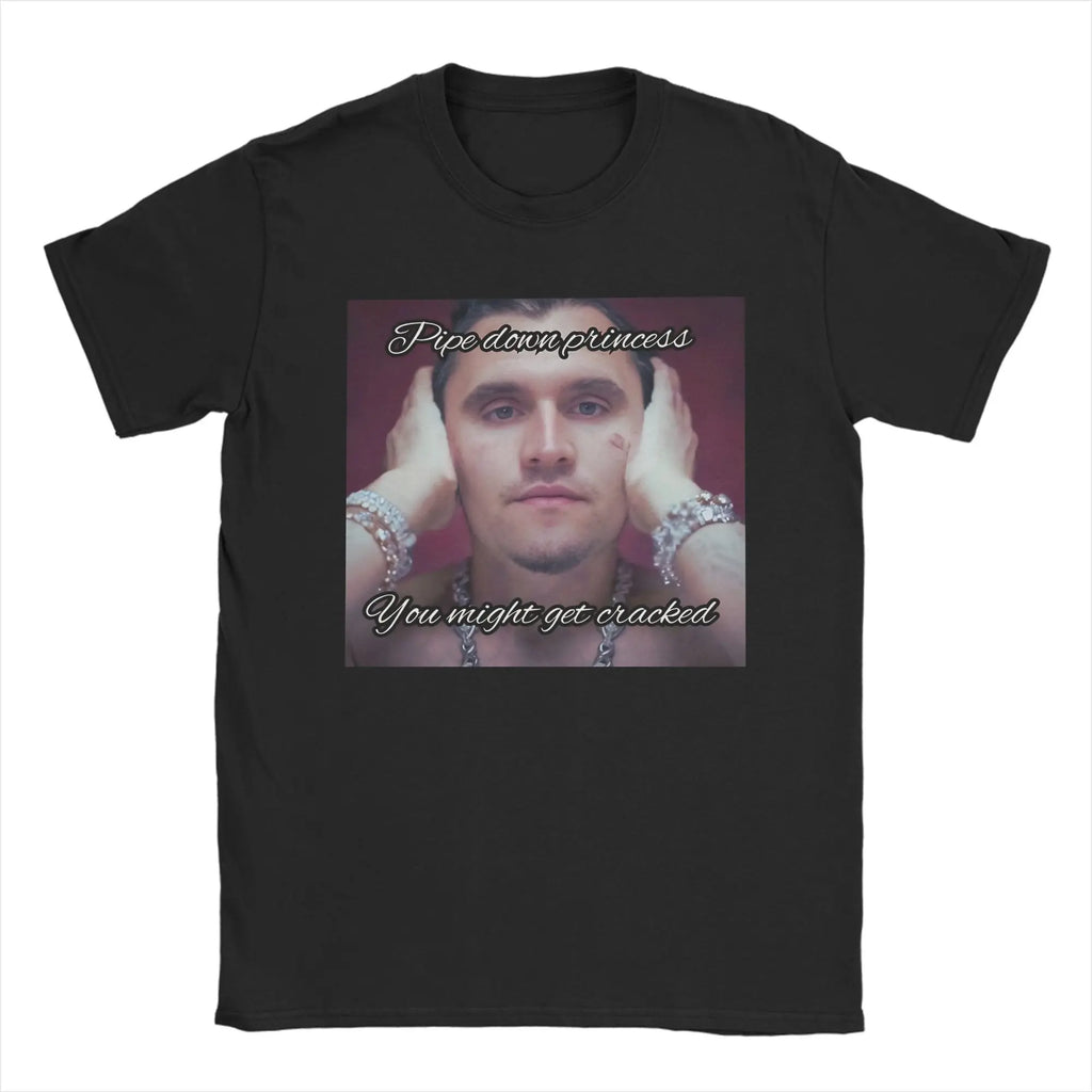 Men's Charlie Kirk  Face Rapper Meme  T Shirt  Cotton Tops Funny Short Sleeve O Neck Tee Shirt Plus Size T-Shirt