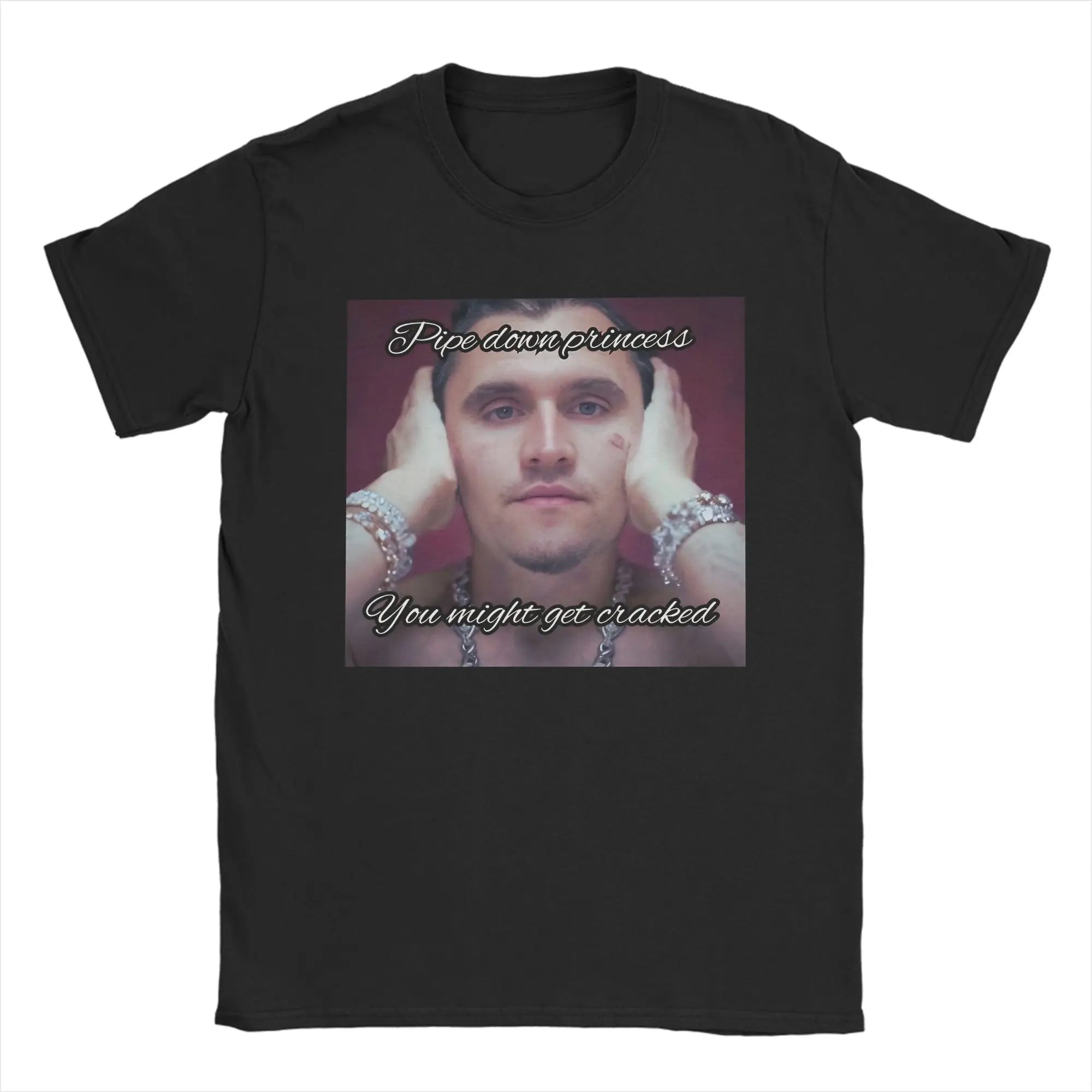 Men's Charlie Kirk  Face Rapper Meme  T Shirt  Cotton Tops Funny Short Sleeve O Neck Tee Shirt Plus Size T-Shirt