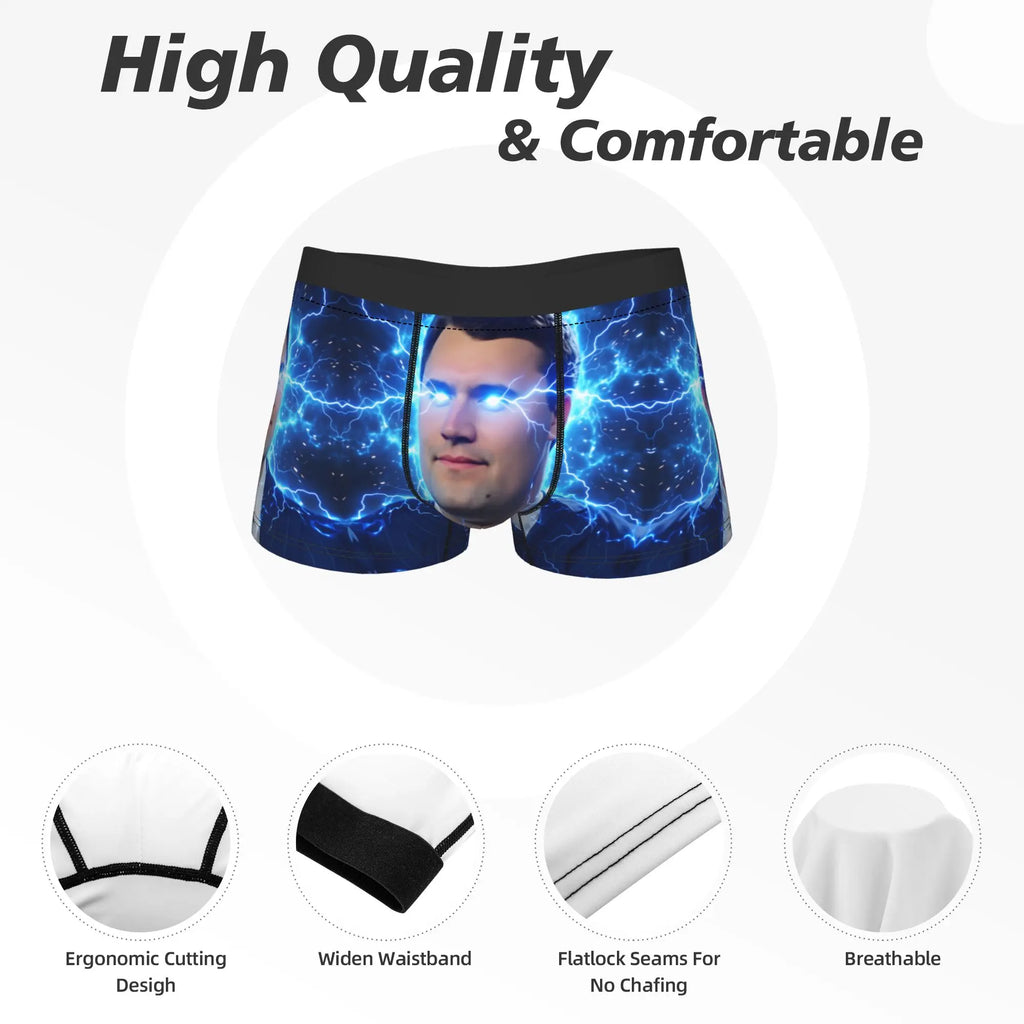 Charlie Kirk Funny Meme Underwear  Printing Boxer Shorts Trenky Male Panties Comfortable Shorts Briefs Gift