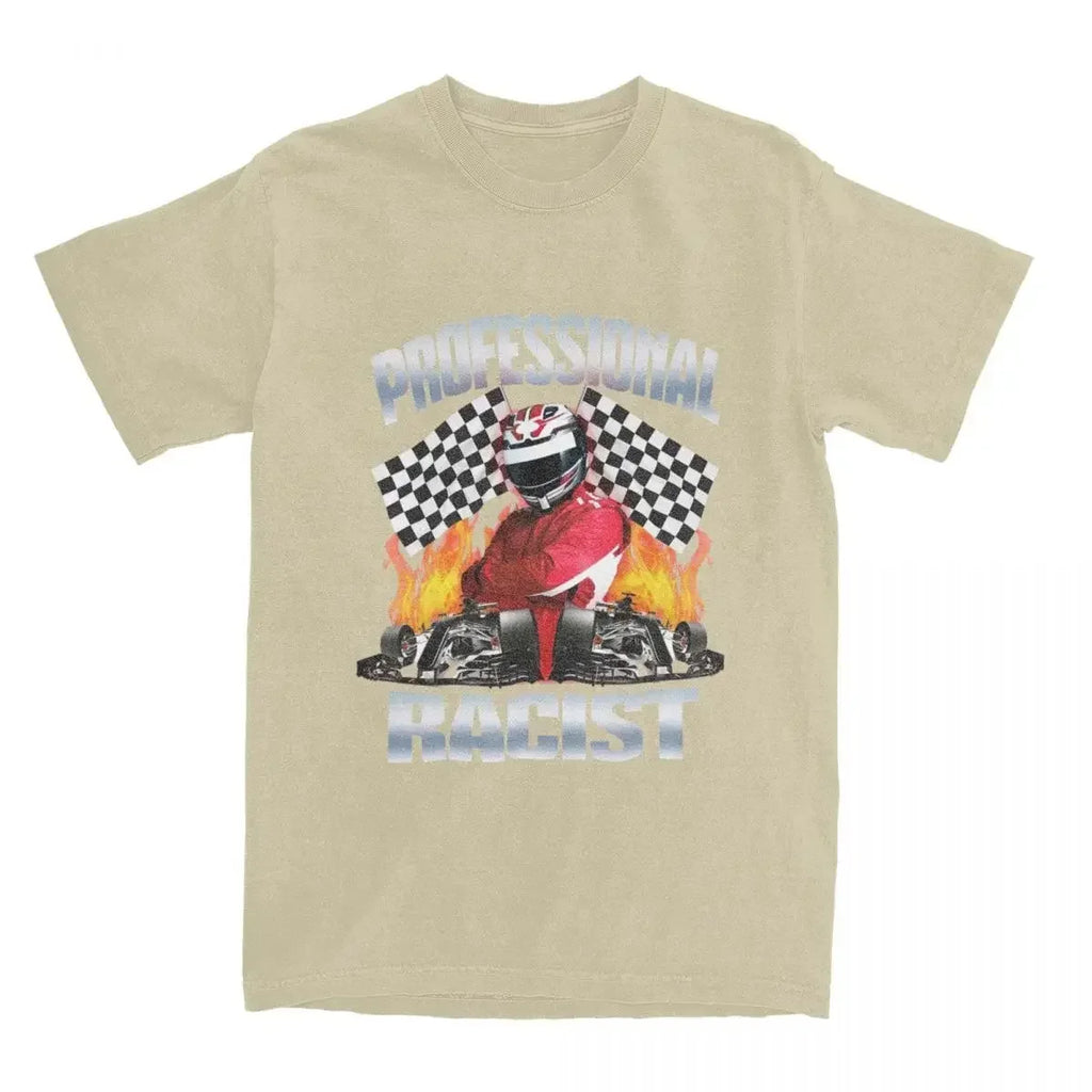 T-shirt Meme Racing Racist certificata professionale Abbigliamento in cotone unisex Harajuku  Manica corta Stile retrò da donna