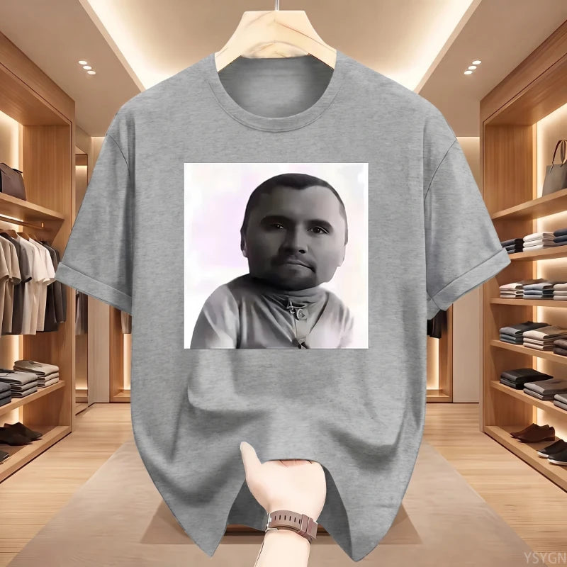 Funny Charlie Kirk Baby Face Meme Graphic Tee Shirt Men Women Fashion Classic Short Sleeve T-shirt Street Harajuku Style T Shirt
