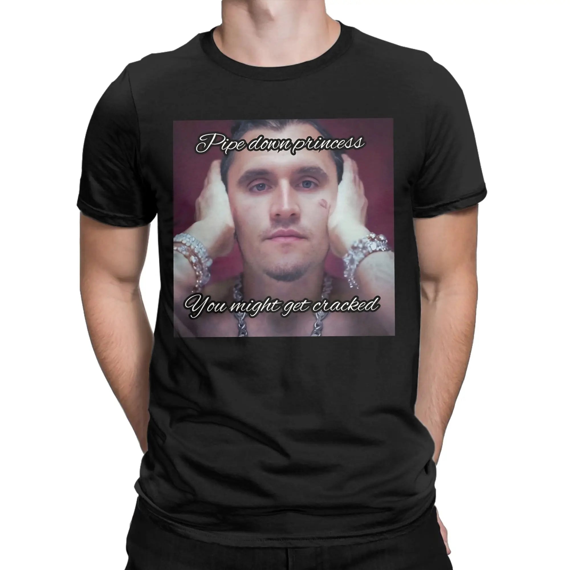 Men's Charlie Kirk  Face Rapper Meme  T Shirt  Cotton Tops Funny Short Sleeve O Neck Tee Shirt Plus Size T-Shirt