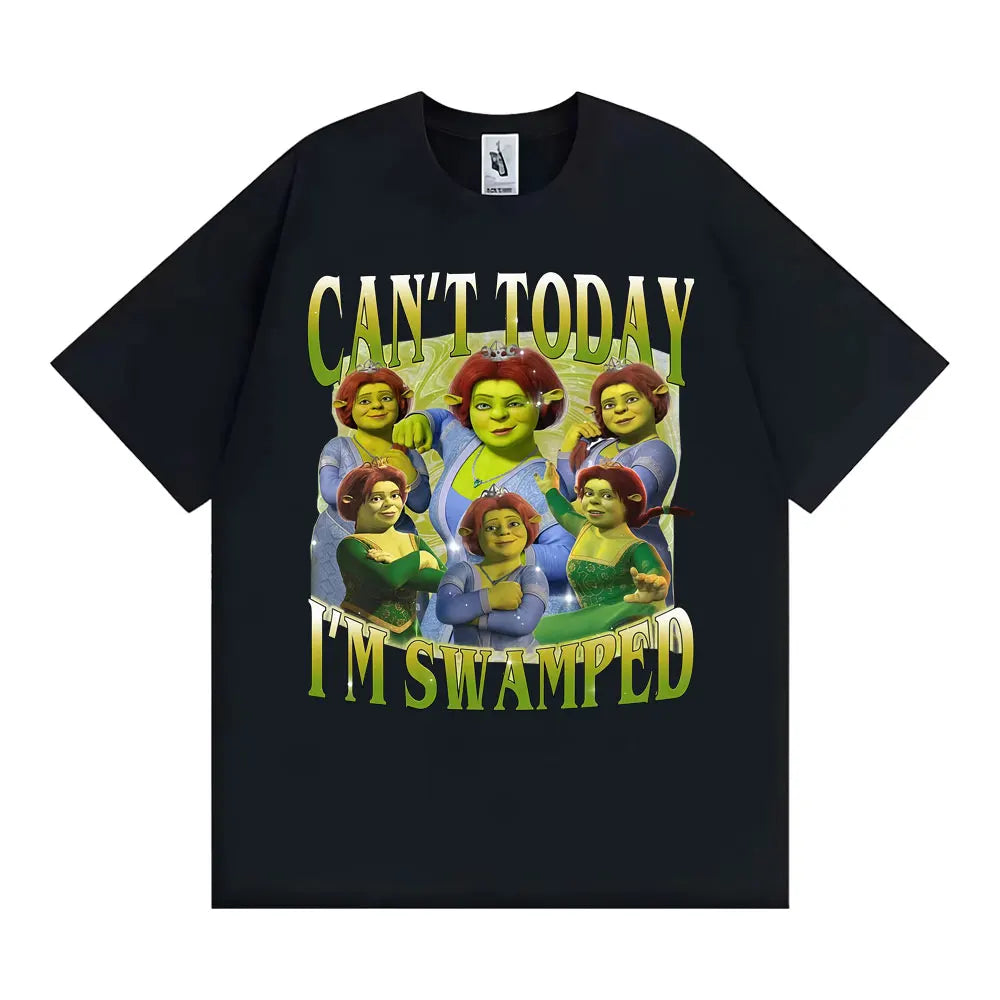 Fiona & Shrek Can't Today I'm Swamped Meme T-Shirt
