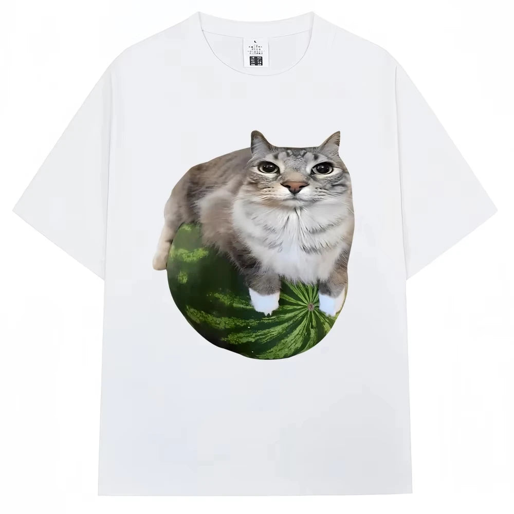Watermelon Cat Meme T-Shirt