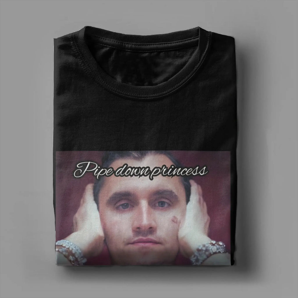 Men's Charlie Kirk  Face Rapper Meme  T Shirt  Cotton Tops Funny Short Sleeve O Neck Tee Shirt Plus Size T-Shirt